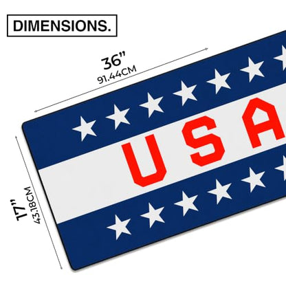 Star Spangled Banner Gaming Desk Pad, 36" x 17" Duraglyde Desk Mat | Western, Durable Surface, Non-Slip, Washable Fabric, Smooth Glide, Stable Grip, Large Keyboard and Mouse Pad for Everyday Use - color: Star Spangled Banner