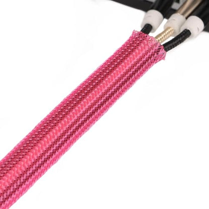 25ft PET Expandable Braided Cable Sleeve 13/16inch(20mm) Pet Braided Cable Sleeve for Audio Video Device Wire Automotive Wire (Pink) - color: Pink, size: 20mm"(13/16 inch)