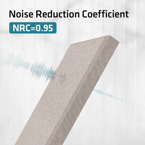 2 Pack Fiberglass Acoustic Panels 48"x12"x2" Soundproof Panels, Linen - color: Linen