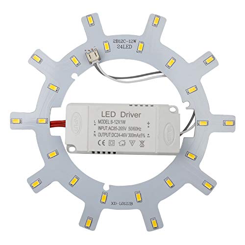 Led Ceiling Light Panel Fixtures 12w Ceiling Fan Retrofit Kit Circle Replacement Board Bulb 3500k 1-Pack(Warm White) - color: Warm White