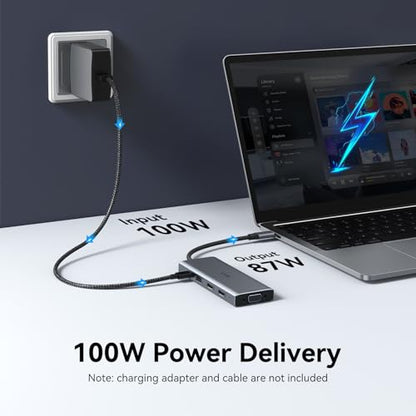 Laptop Docking Station 3 Monitor USB C Docking Station Dual Monitor Adapter - size: 3.1 inches