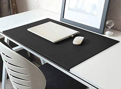 Desk Pad Office Writing Mat Pad with Edge Protection Waterproof PU Leather - color: Black, size: 15.8" x 23.6"