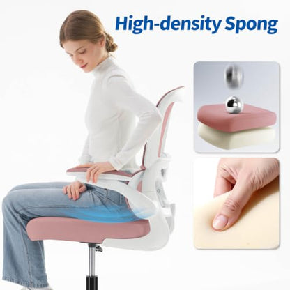 TRALT Drafting Chair - Tall Office Chair with Lumbar Support for High Desk - color: Pink