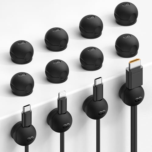 Lamicall 12 Pack Magnetic Cord Organizer, Silicone Mini Cable Clips - size: 12Pack - Silicone Magnetic