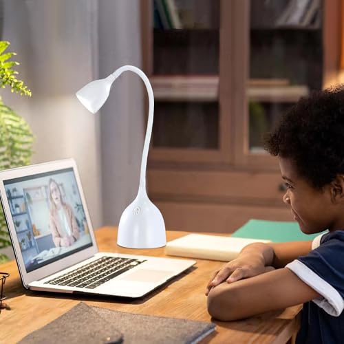 EJIAXIN Desk Lamp for College Dorm Room - LED Reading Light, White - color: White