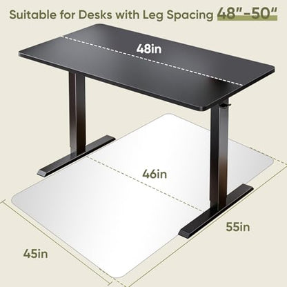 Office Chair Mat for Carpet & Hardwood, Upgraded 45" x 55" Dual Use Tempered Glass Chair Mat for Chair and Footrest Under Desk - size: 45"x55"