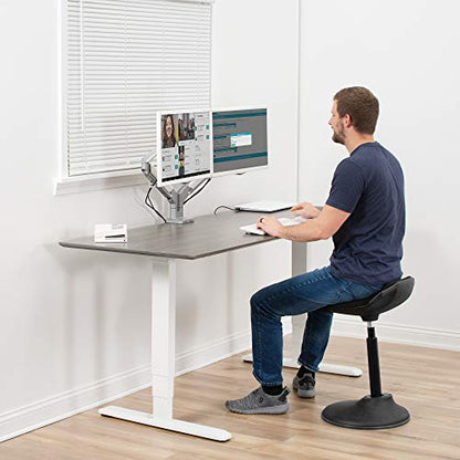 VIVO Space Saving Dual 17 to 32 inch Pneumatic Spring Arms, Aluminum Clamp-on Desk Mount Stand, Fits 2 Monitor Screens with Max VESA 100x100, Silver, STAND-V200A