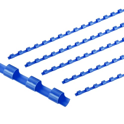 PATIKIL 6mm (1/4") Plastic Binding Combs, 50 Pcs 21 Rings Comb Binding Spines 20 Sheet Capacity Letter Size for Binding Paper Sheets, Blue - color: Blue, size: 6mm