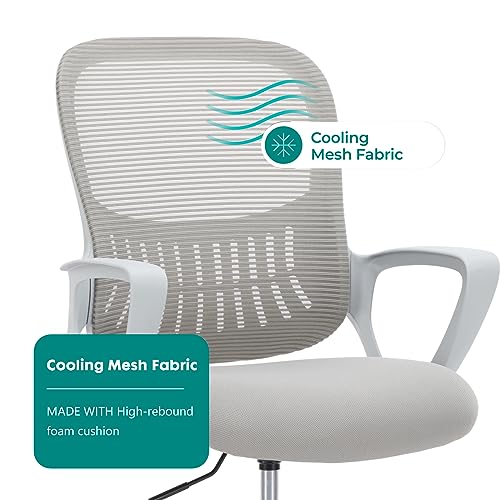 DUMOS Ergonomic Drafting Chair, Tall Office Chair for Standing Desk - color: Dove Gray, size: 18.49"D