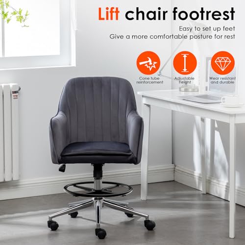 18" Foot Rest Ring for Drafting Stool & Office Chair, Chrome Steel - color: Black, size: 18''