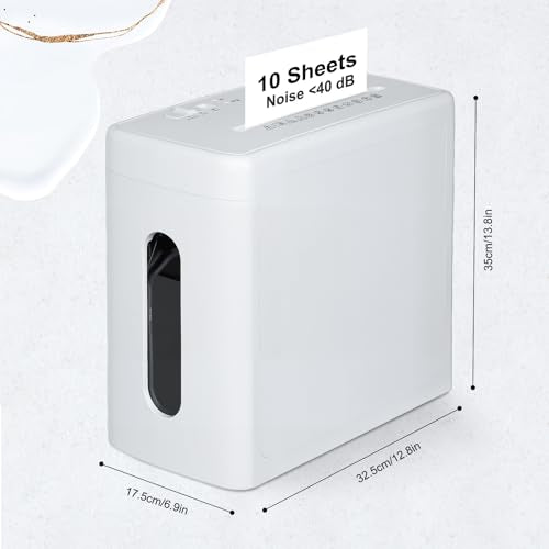 Wingwise Ultra Low Noise 40dB Paper Shredder for Home Office White - color: White, size: 10 Sheets