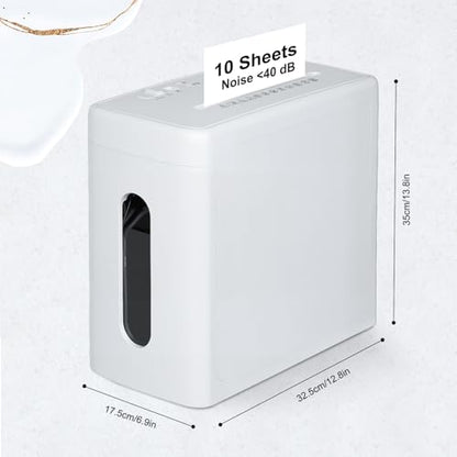 Wingwise Ultra Low Noise 40dB Paper Shredder for Home Office White - color: White, size: 10 Sheets