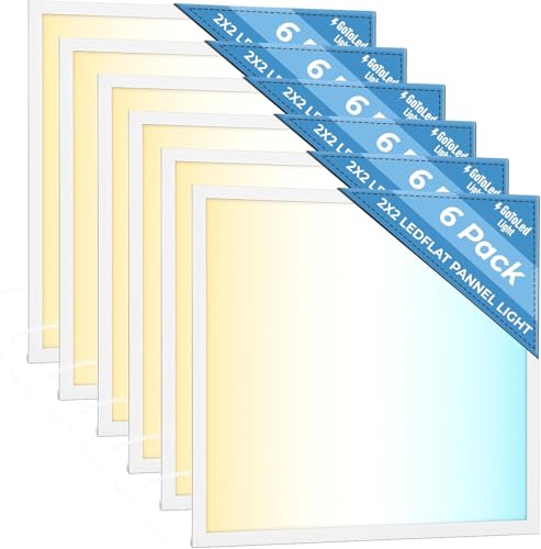 2x2 LED Light Flat Panel, 30-72W, 5 CCT 3K|3.5k|4K|5K|6.5K, Dimmable Recessed Drop Ceiling Lights, 3750/5000/6250/7500/9000 Lumen, Lay in Fixture for Commercial (2x2 FT LED - 4 Pack) - size: 2x2 FT LED - 4 PACK