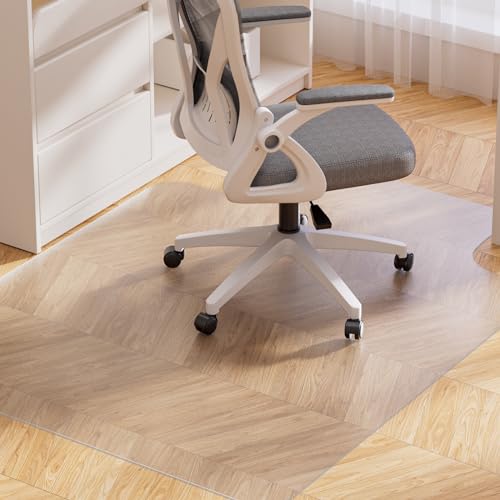 Yecaye Desk Chair Mat for Hardwood Floor, Office PVC Computer Chair Mat, Floor Protector for Rolling Chairs (Transparent, 45" x 53") - size: 45" x 53"