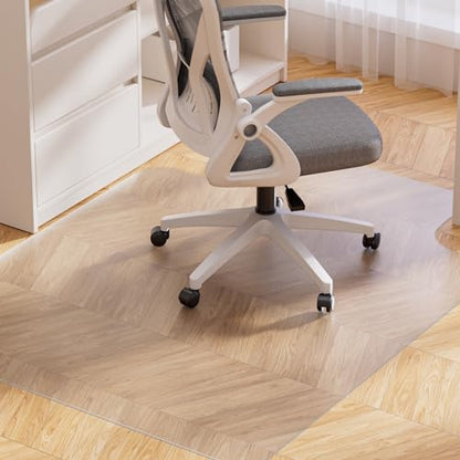 Yecaye Desk Chair Mat for Hardwood Floor, Office PVC Computer Chair Mat, Floor Protector for Rolling Chairs (Transparent, 45" x 53") - size: 45" x 53"
