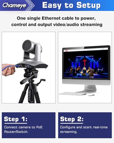 Chameye 4K PTZ Live Streaming Camera 20X Optical Zoom HDMI USB LAN PoE C420 - color: 4K 20x HDMI C420
