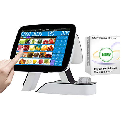 Smart Touch POS System Built-in Thermal Printer Cash Register with POS Software for Retail or Restaurant Optional - color: SET02