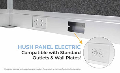 Versare Pre-Configured Hush Panel Electric Cubicle | Workstation Divider Walls | Cubicle Privacy Panels | Office Partition Walls - color: Ocean, size: 6' x 6' Double