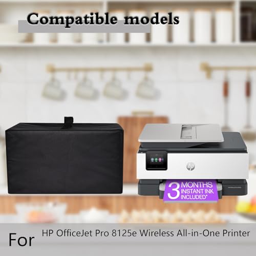 Printer Dust Cover for HP OfficeJet Pro 8125e Wireless Color Inkjet Printer - color: Black
