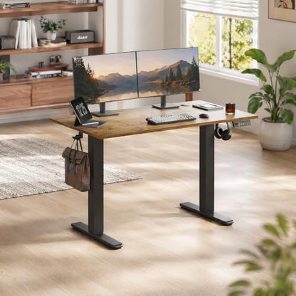 Claiks Electric Standing Desk, 40x24 Inch, Rustic Brown - color: Rustic Brown, size: 40 Inch
