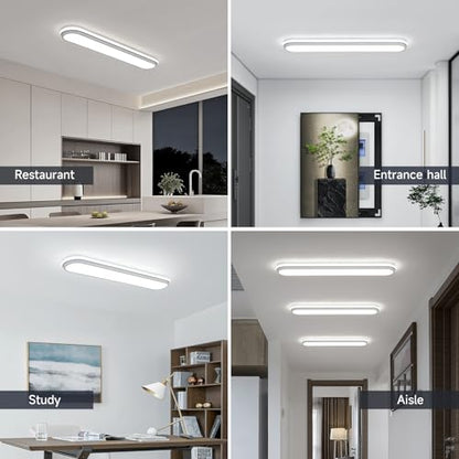 72cm 45W LED Ceiling Light, 6500K Cool White Flush Mount, Modern Ultra Thin Metal Linear Low Profile Lighting Fixture for Kitchen Home Office Hallway Bedroom Living Room - color: White Light(CRI 97+) - B, size: 28.3 Inch