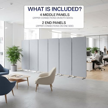VIVO Gray Freestanding 145 x 66 in Privacy Panel, PP-KIT-T145G - color: Gray, size: 145" wide, 66" Tall