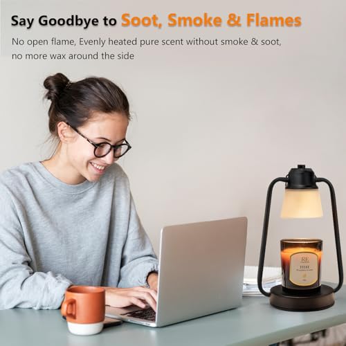 Candle Warmer Lamp with Timer Dimmer - Birthday Gifts for Women Men - color: Black Classic