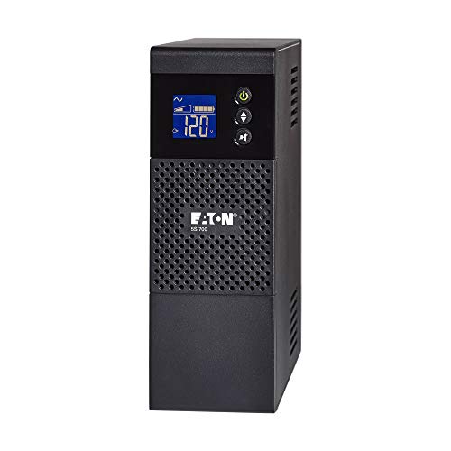 Eaton 5S700LCD UPS Battery Backup & Surge Protector, 700VA / 420W, AVR, LCD Display, Line Interactive - size: 700VA, style: 5S LCD