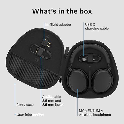 Sennheiser Momentum 4 Wireless Headphones, ANC, 60 Hr Battery, Teal - color: Teal