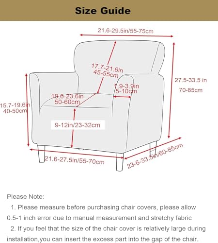 LiveGo Stretch Mid Century Modern Armchair Slipcover 1-Piece Jacquard Accent Chair Covers with Arms Soft Chair Slipcovers for Living Room Furniture Protector Office (Beige a) - color: Beige a