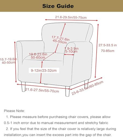 LiveGo Stretch Mid Century Modern Armchair Slipcover 1-Piece Jacquard Accent Chair Covers with Arms Soft Chair Slipcovers for Living Room Furniture Protector Office (Beige a) - color: Beige a