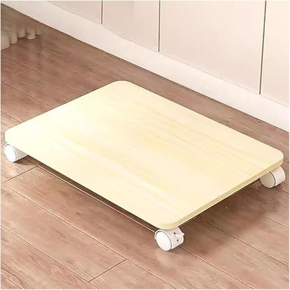 Home Mobile Under Desk Printer Stand,Wood Printer Shelf with Locking Casters,Rolling Printer Table cart for Small Spaces Office Home(13.7" W x 11.8" D x 2.3" H, Maple) - color: Maple, size: 13.7"W x 11.8"D x 2.3"H