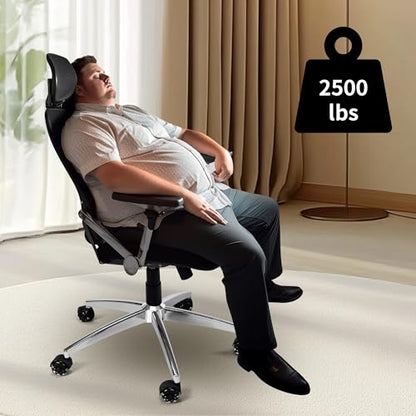 Office Gaming Chair Metal Base Replacement Part with 5 Wheels 5 Bell Glides - color: Silver