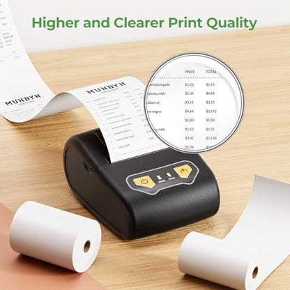MUNBYN 2 1/4" x 50' Thermal Receipt Paper (5 Rolls), 58mm BPA Free Receipt Paper Fits All 58mm Mini Thermal POS Printer, Square Terminal Credit Card Machines - size: 2 1/4" x 50', style: 5 Rolls