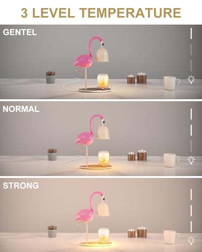 CODOGOY Fragrance Candle Warmer Flamingo Lamp with Timer, Dimmable, Halogen, Polished, Pink, for Home Decor 6.69 x11 x15.35 in