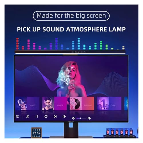 RGB Computer Monitor Light Bar Music Rhythm Dimmable Screen Hanging Desk Lamp for Gaming Reading - color: Curved RGB 60CM