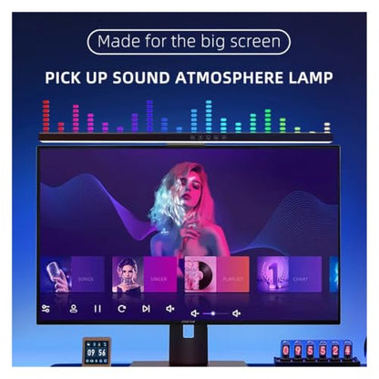 RGB Computer Monitor Light Bar Music Rhythm Dimmable Screen Hanging Desk Lamp for Gaming Reading - color: Curved RGB 60CM