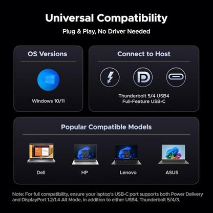 UGREEN USB C Docking Station Triple Monitor, 2xHDMI+DP, Only for Win Host - style: 2HDMI+DP