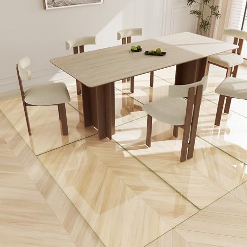 Koonmi Tempered Glass Chair Mat 30"x55" - Premium Office Chair Mat for Hardwood Floors & Low-Pile Carpet with 4 Non-Slip Pads - Thick Scratch-Resistant Surface - size: 30*55