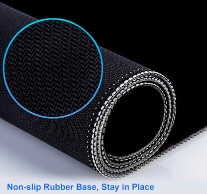 Large Black Computer Mouse Pad, Office Non Slip Gaming Desktop Keyboard Pad | Large Extended Mouse Pad; Full Desk Coverage; Waterproof Coating; Stable Anti-Slide Base For Gaming, Office, Study Daily Use - color: Black