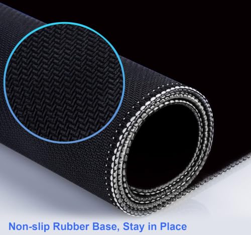 Large Black Computer Mouse Pad, Office Non Slip Gaming Desktop Keyboard Pad | Large Extended Mouse Pad; Full Desk Coverage; Waterproof Coating; Stable Anti-Slide Base For Gaming, Office, Study Daily Use - color: Black