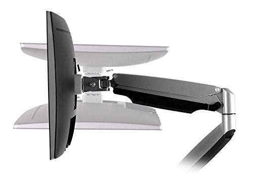 Mount-It! (MI-1772) Dual Monitor Arm Mount Desk Stand Two Articulating Gas Spring Height Adjustable Arms | Fits Up To 32" VESA 75 100 Compatible Screens | C-Clamp and Grommet Bases (Silver) - color: Silver