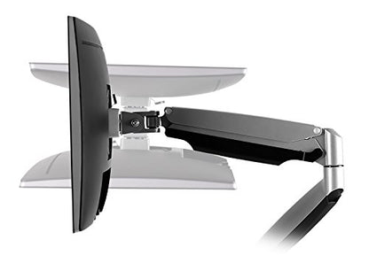 Mount-It! (MI-1772) Dual Monitor Arm Mount Desk Stand Two Articulating Gas Spring Height Adjustable Arms | Fits Up To 32" VESA 75 100 Compatible Screens | C-Clamp and Grommet Bases (Silver) - color: Silver