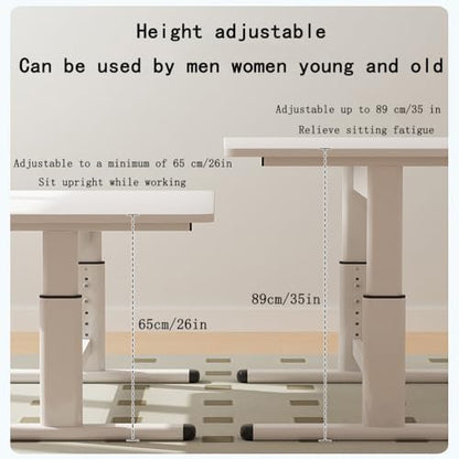 Manual Standing Desk Adjustable Height, Hand Crank Stand Up Desk, Sit Stand Home Office Desk, Small Computer Desk, Space Saving Design (80x50cm) - size: 80x50cm