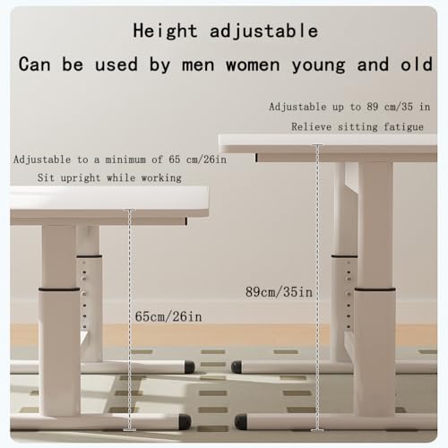 Manual Standing Desk Adjustable Height, Hand Crank Stand Up Desk, Sit Stand Home Office Desk, Small Computer Desk, Space Saving Design (80x40cm) - size: 80x40cm