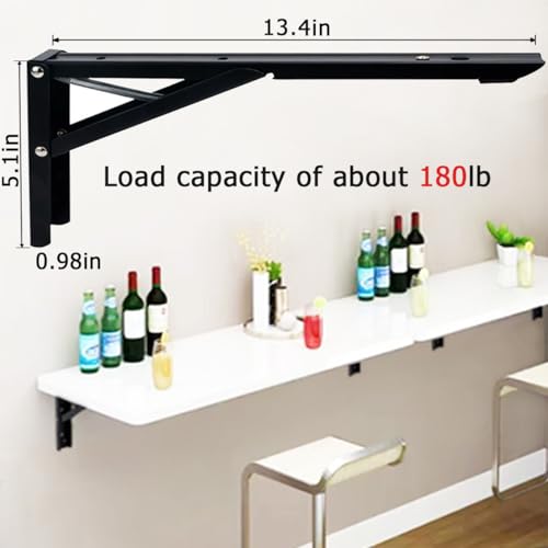 Wall Folding Table Hinges 14 in,90 Degree Fold,Space Saving 4Pcs - size: 14in-4pcs