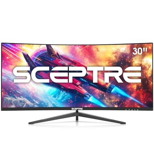 Sceptre Prime Curved 30-inch Gaming Monitor 200+Hz FreeSync Build-in Speakers 2560 x 1080p HDMI DP Machine Black 2026 (C305B-200UN Series) - style: 2025 30" 200Hz+