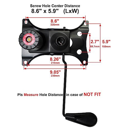 MySit Heavy Duty 300 LBs Office Chair Tilt Mechanism Replacement Parts | 5.9'' x 8.6" Mounting Holes Tilt Control Mechanism(Not Standard Dimension)