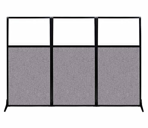 Versare Workstation Partition | Portable Wall Divider | Modern Office Cubicle | Free Standing Privacy Screen | Flexible Work Space | 99" x 70" W/Window, Cloud Gray Fabric Panels - color: Cloud Gray, size: 99" Wide x 70" Tall W/ Window