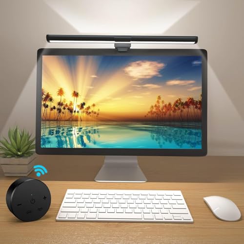 Monitor Light Bar with Remote, Ra95 Computer Monitor Lamp for Eye Caring, USB Reading Lamp Task Lamp, Dimmable Light Bar with Backlight, No Glare Space Saving Home Office 16.14" 1-Pack - size: 16.14-INCH
